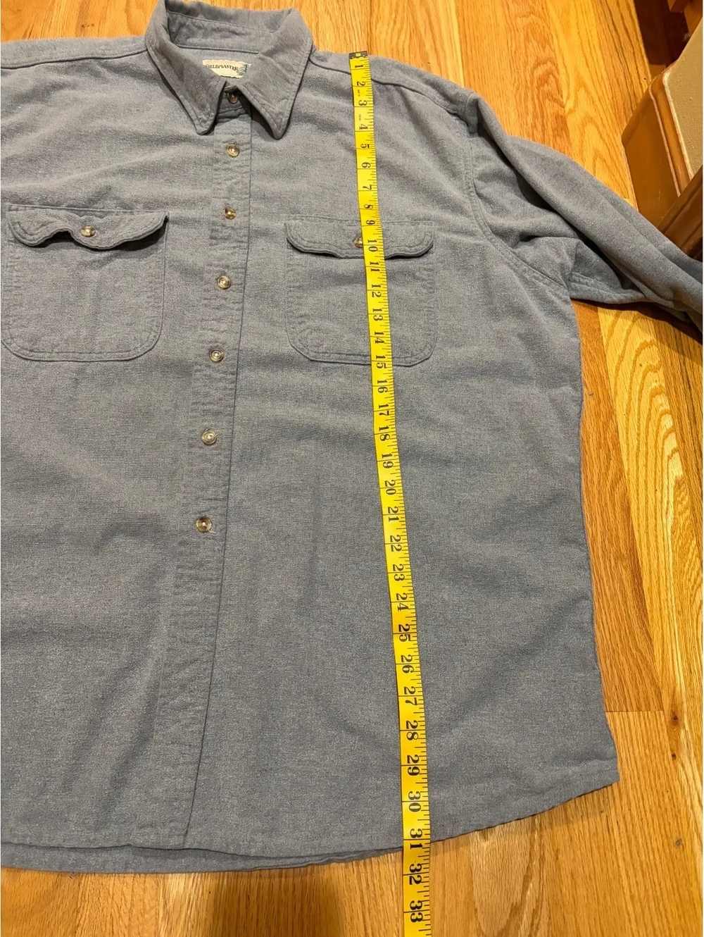 Men's vintage Fieldmaster heavyweight chamois flannel shirt XXL grey pockets